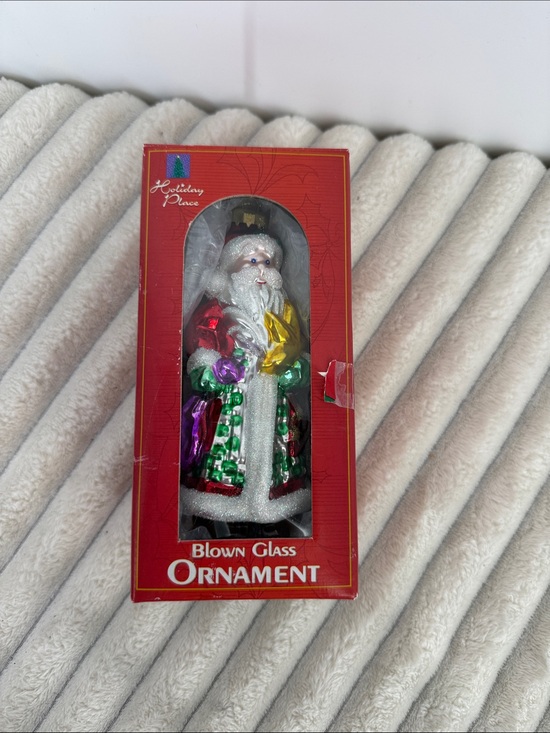 Holiday Place Other - Multicolor Blown Glass Santa Ornament